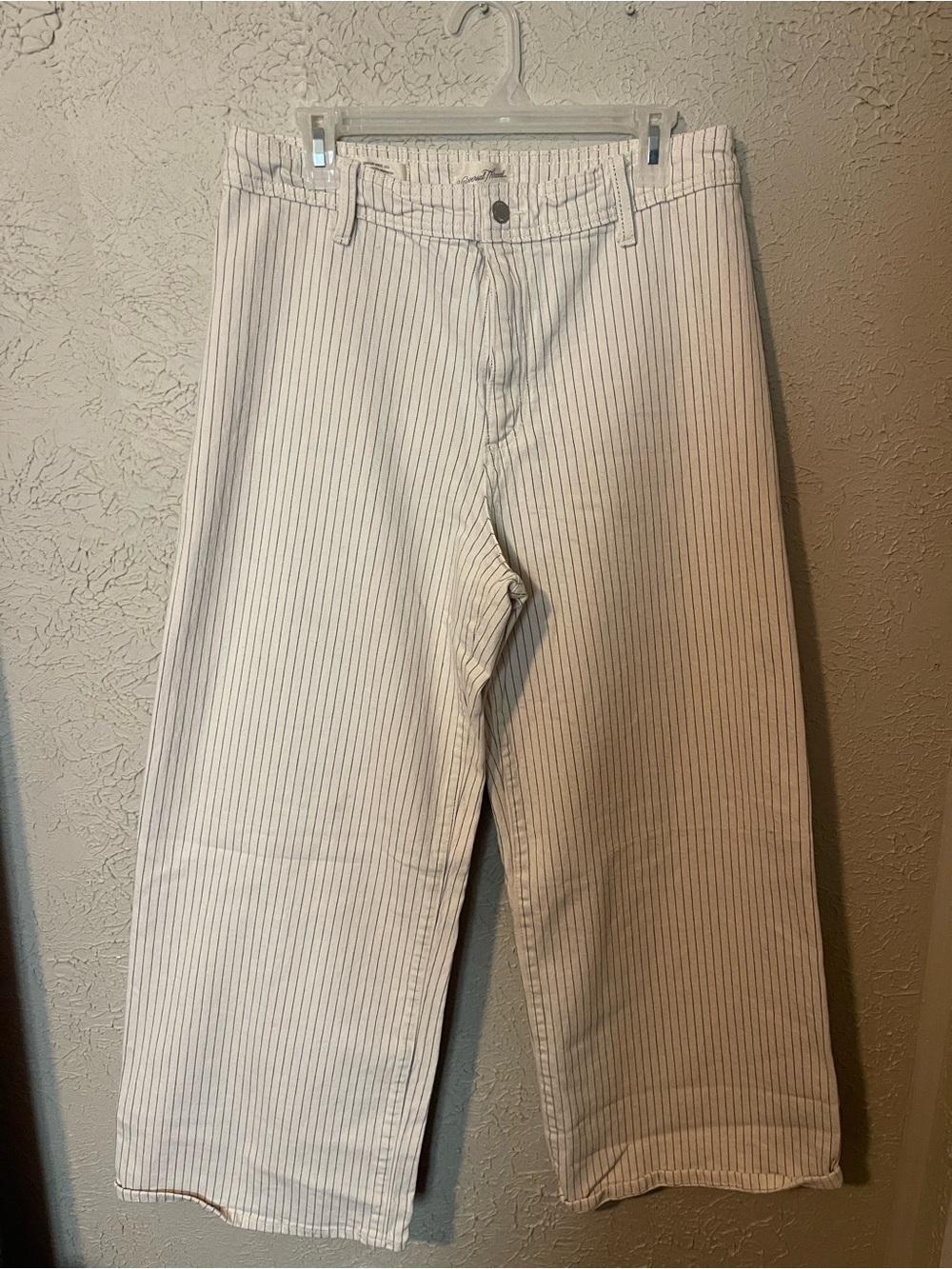 Universal Thread Cream Wide-Leg Jeans with stripes